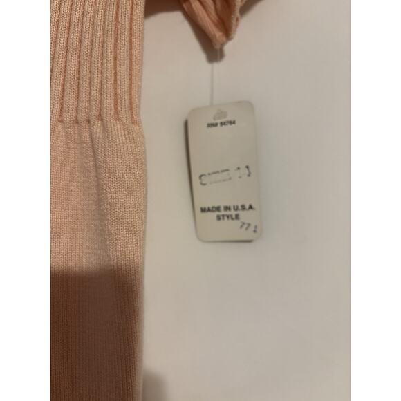 Vintage Dress 14 Pink Gold Buttons Midi Short Sleeve Evening Formal Stretch - Picture 4 of 9